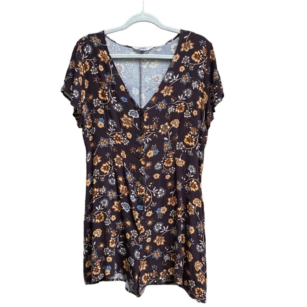BB Dakota Steve Madden Wildflowers Black Romper Womens Size Medium NWOT